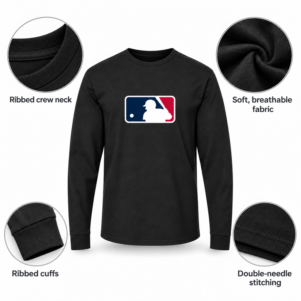 Black MLB long sleeve T-shirt — features view