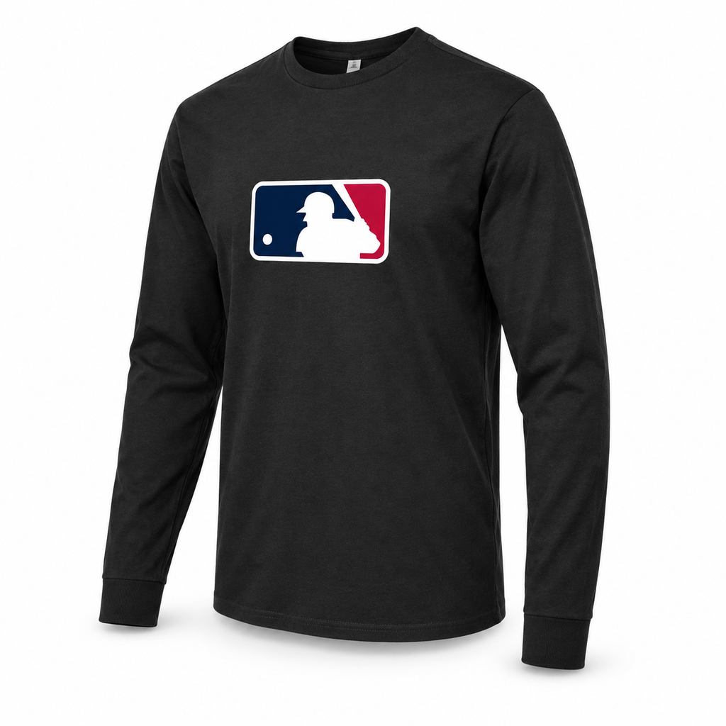 Black MLB long sleeve T-shirt — three-quarter view