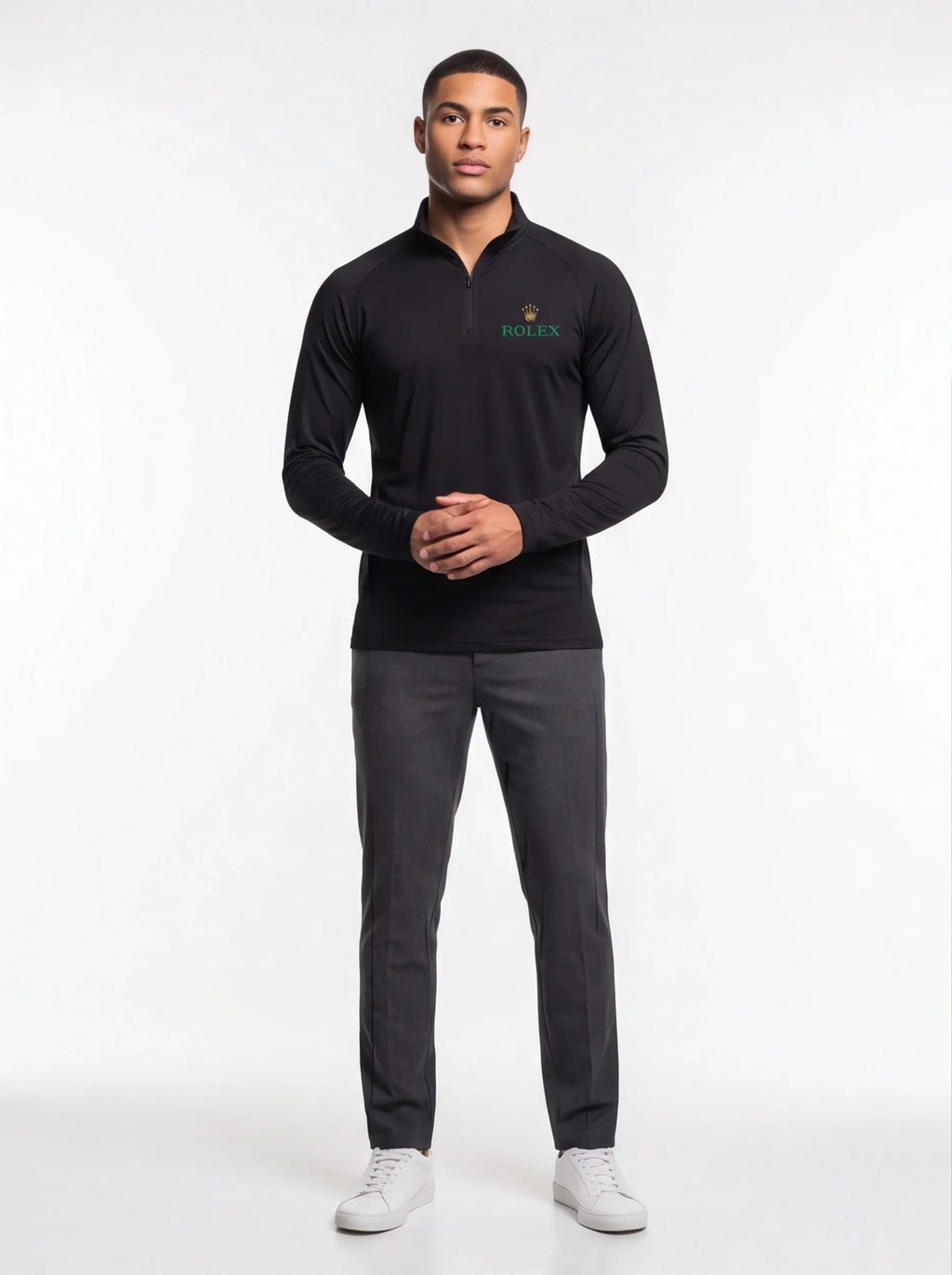 Men's Rolex Lightweight Quarter-Zip Athletic Shirt Long Sleeve Performance Wear