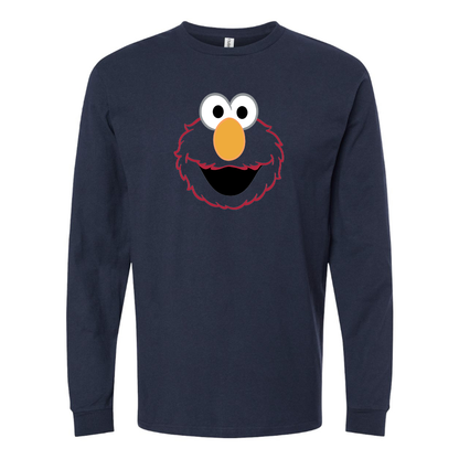 Men's Sesame Street Elmo Face Long sleeves T-Shirt