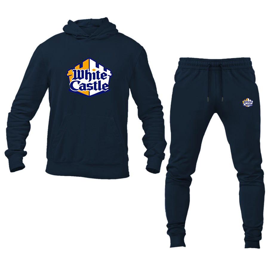 Men's White Castle Hoodie and Joggers Set