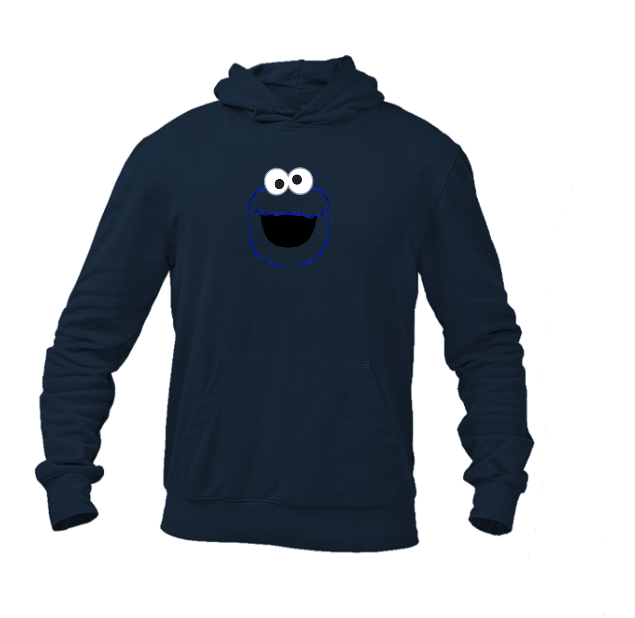 Men's Sesame Street Cookie Monster face Pullover  Hoodie