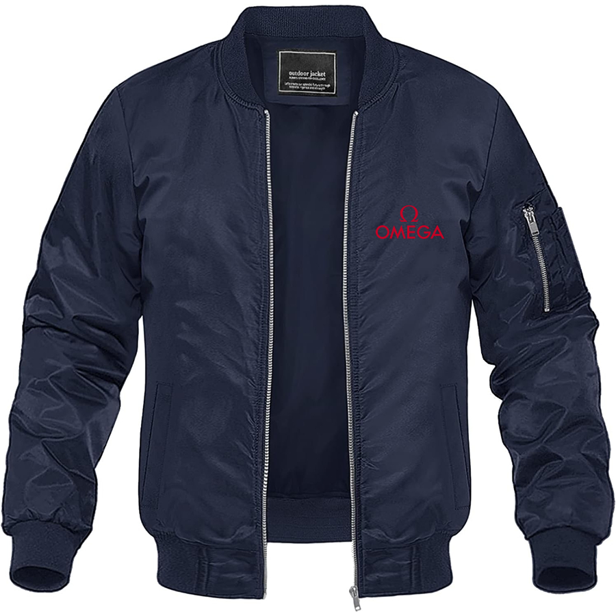 Men's Omega Lightweight Bomber Jacket Windbreaker Softshell Varsity Jacket Coat