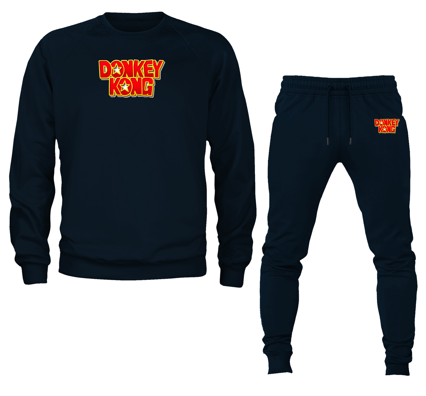 Unisex Donkey Kong Crewneck Sweatshirt Joggers Suit