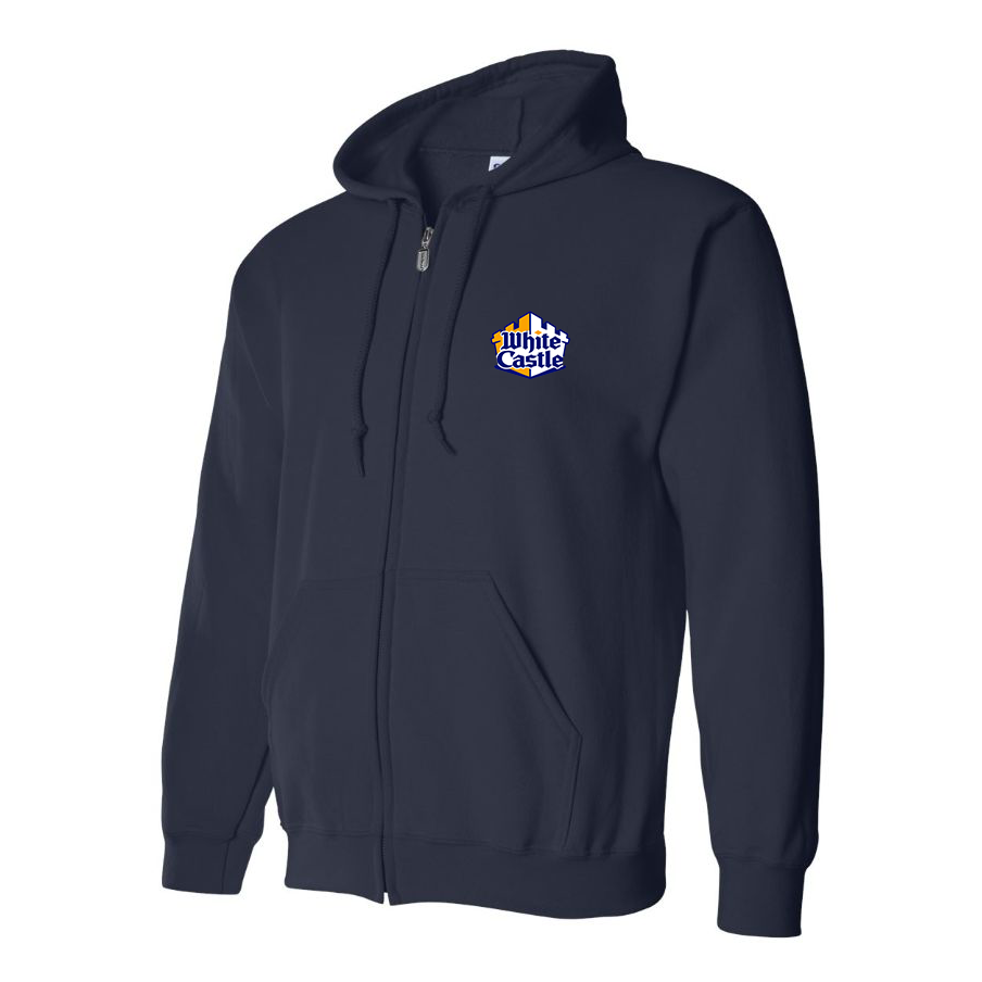 Men's White Castle Zipper Hoodie