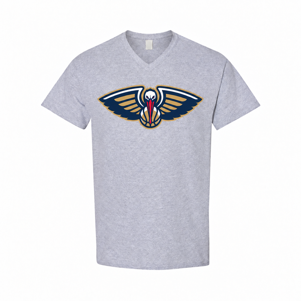 New Orleans Pelicans men's cotton V-neck T-shirt in gray