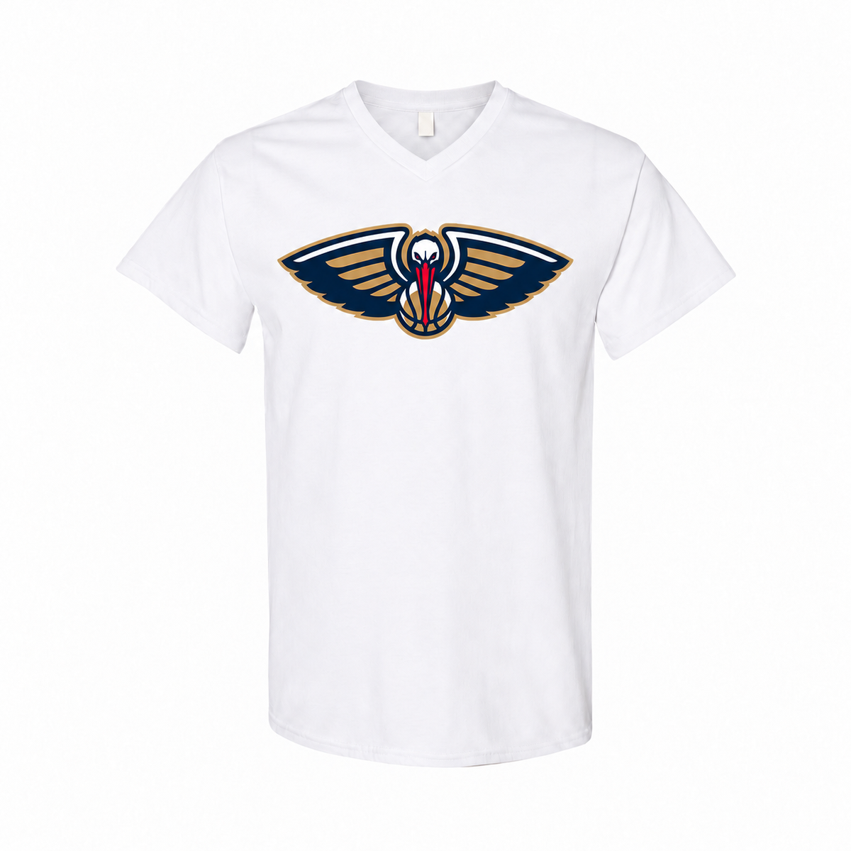New Orleans Pelicans men's cotton V-neck T-shirt in white