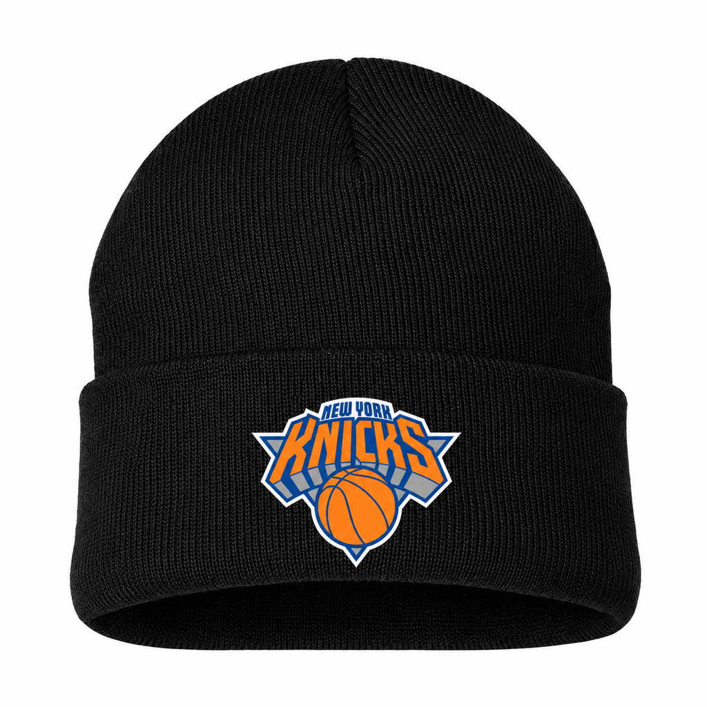 Black - Front View - New York Knicks Beanie Hat