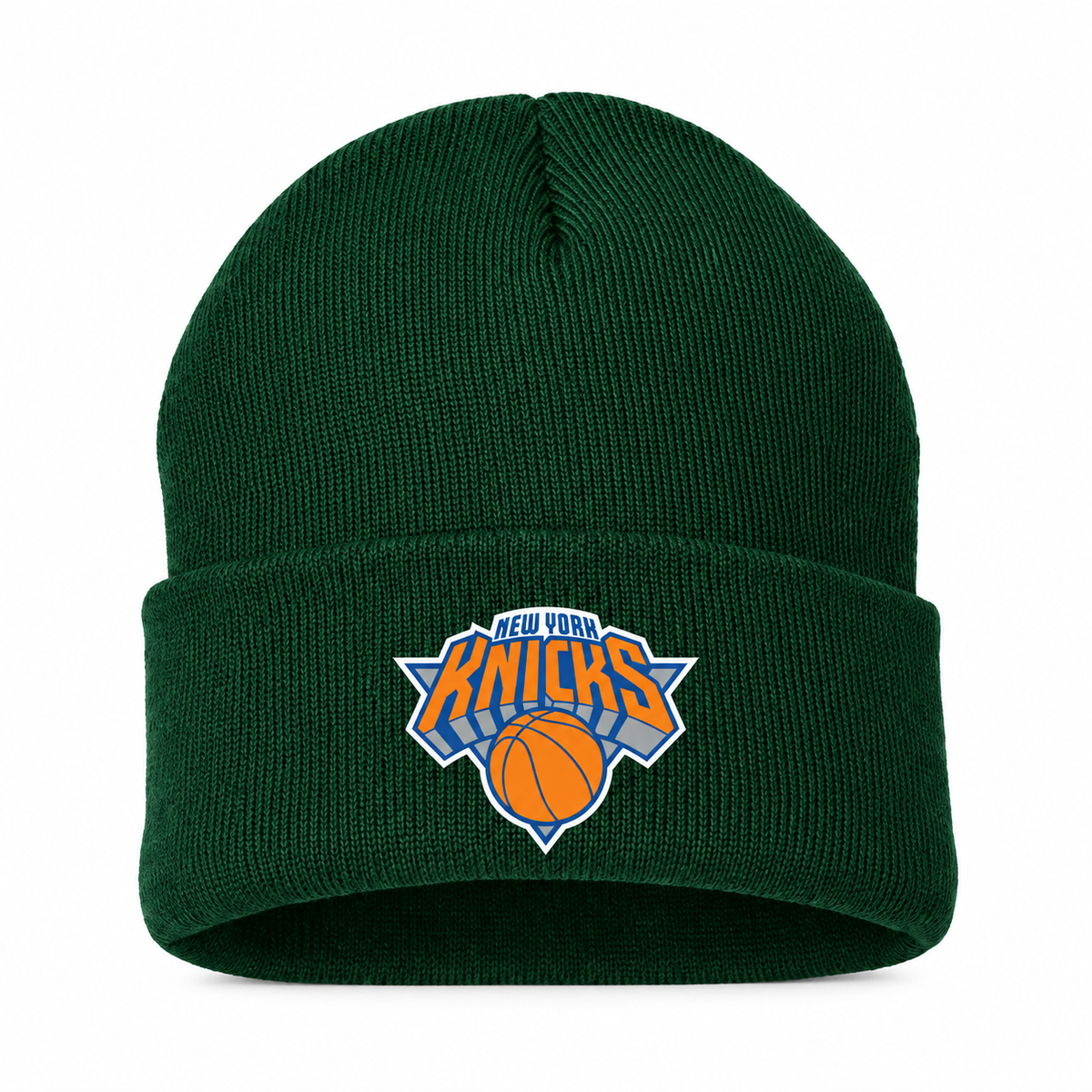 Forest Green - Front View - New York Knicks Beanie Hat