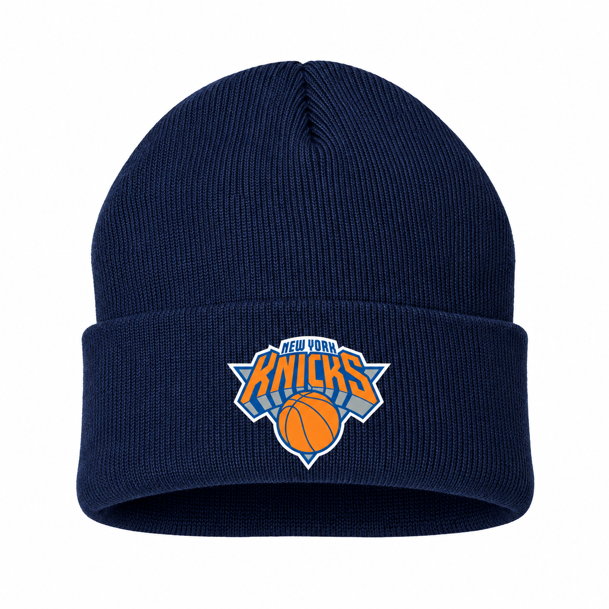 Navy - Front View - New York Knicks Beanie Hat