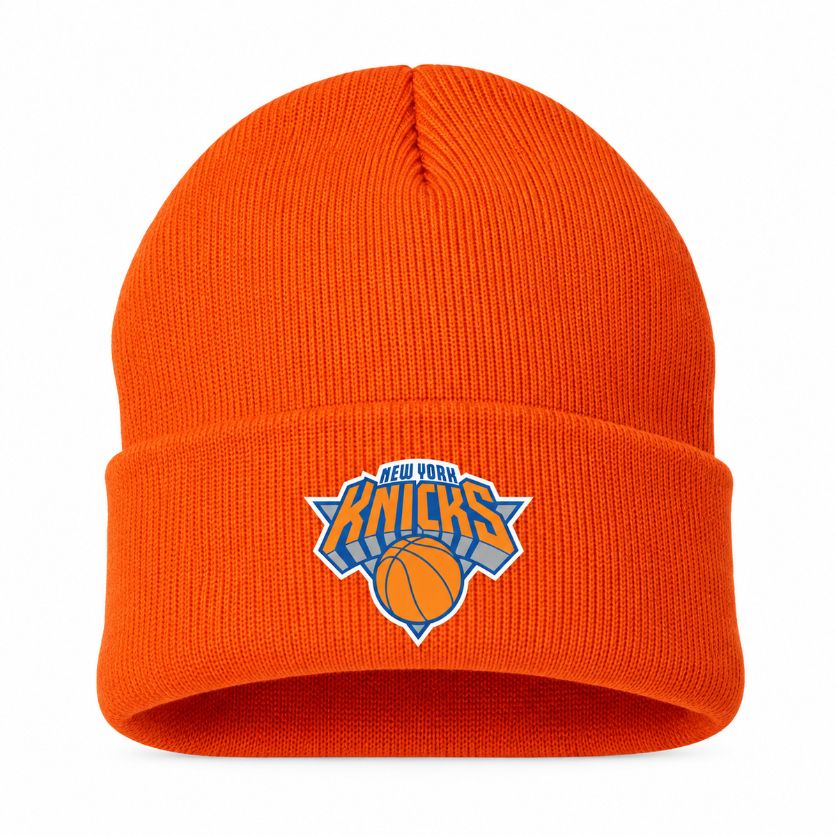 Orange - Front View - New York Knicks Beanie Hat