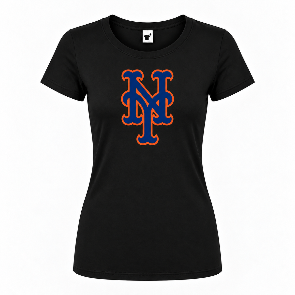Women's New York Mets Round Neck T-Shirt, black