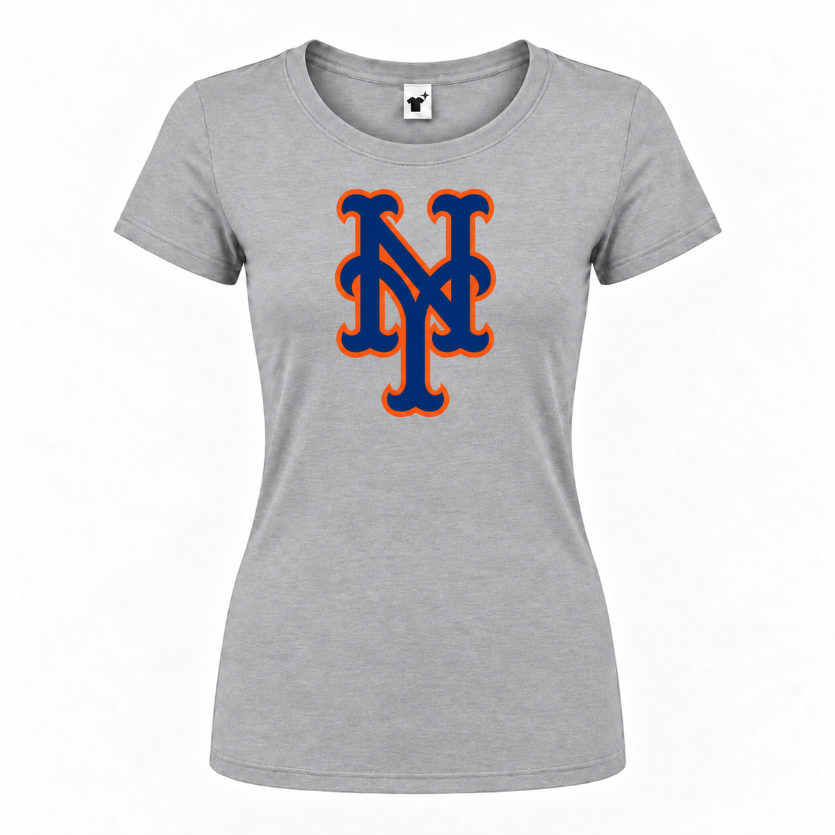 Women's New York Mets Round Neck T-Shirt, gray