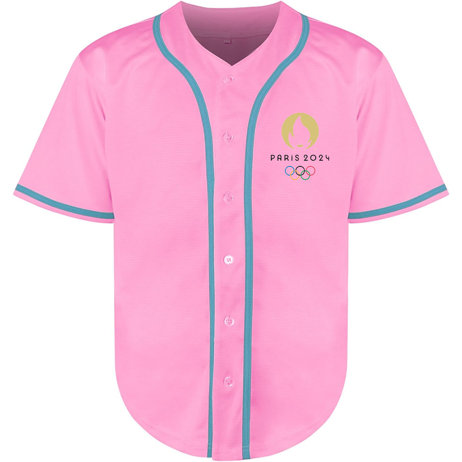 Men's New Olympics 2024 Paris Logo Baseball Jersey