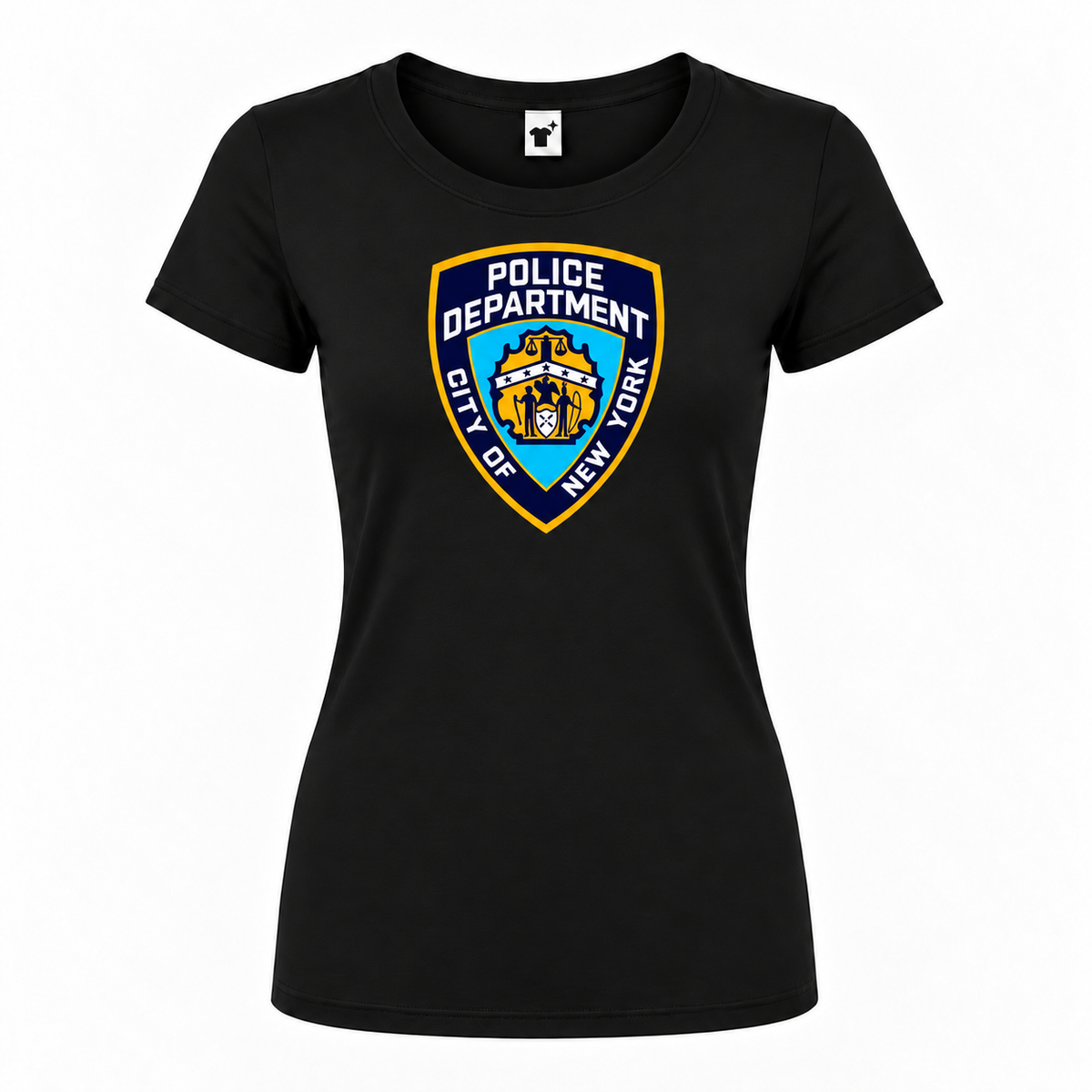 Women's NYPD Round Neck T-Shirt, black