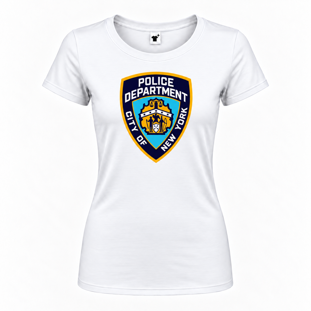 Women's NYPD Round Neck T-Shirt, white