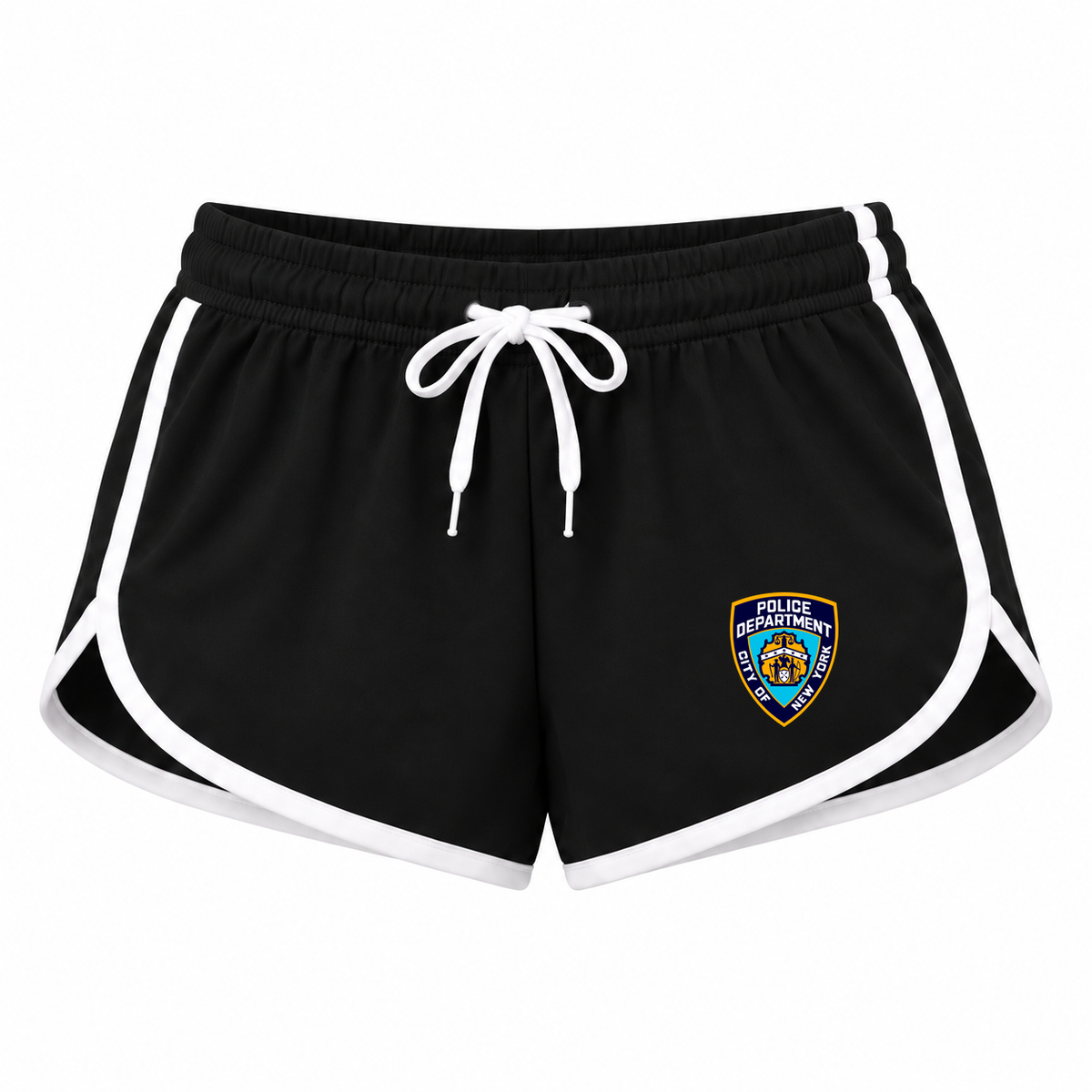 Women's NYPD Booty Shorts, Black, original NYPD crest