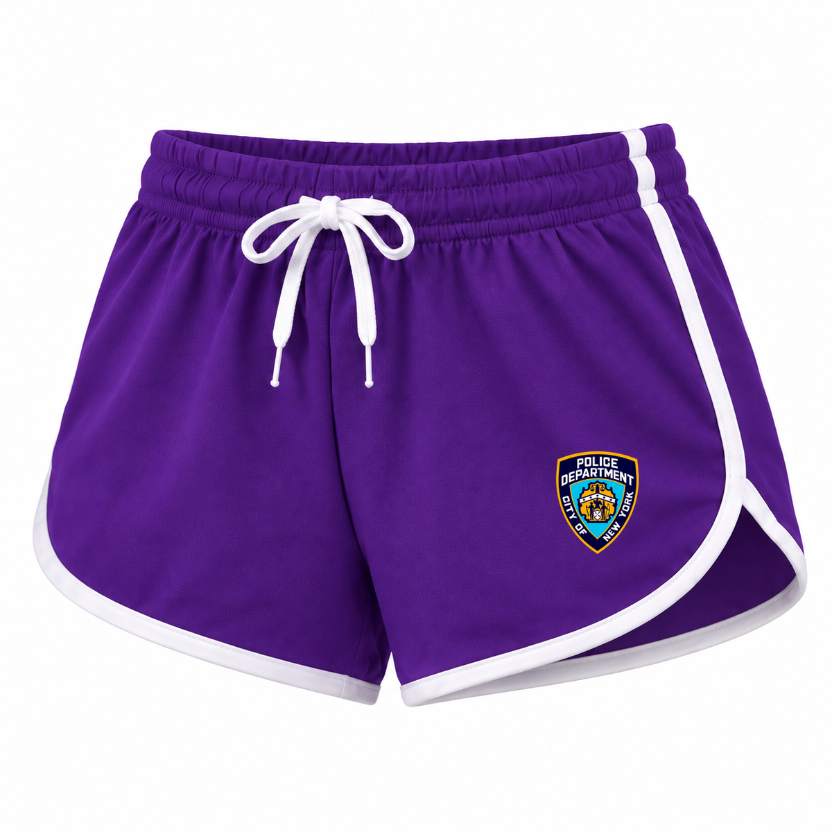 Women's NYPD Booty Shorts, Purple, original NYPD crest