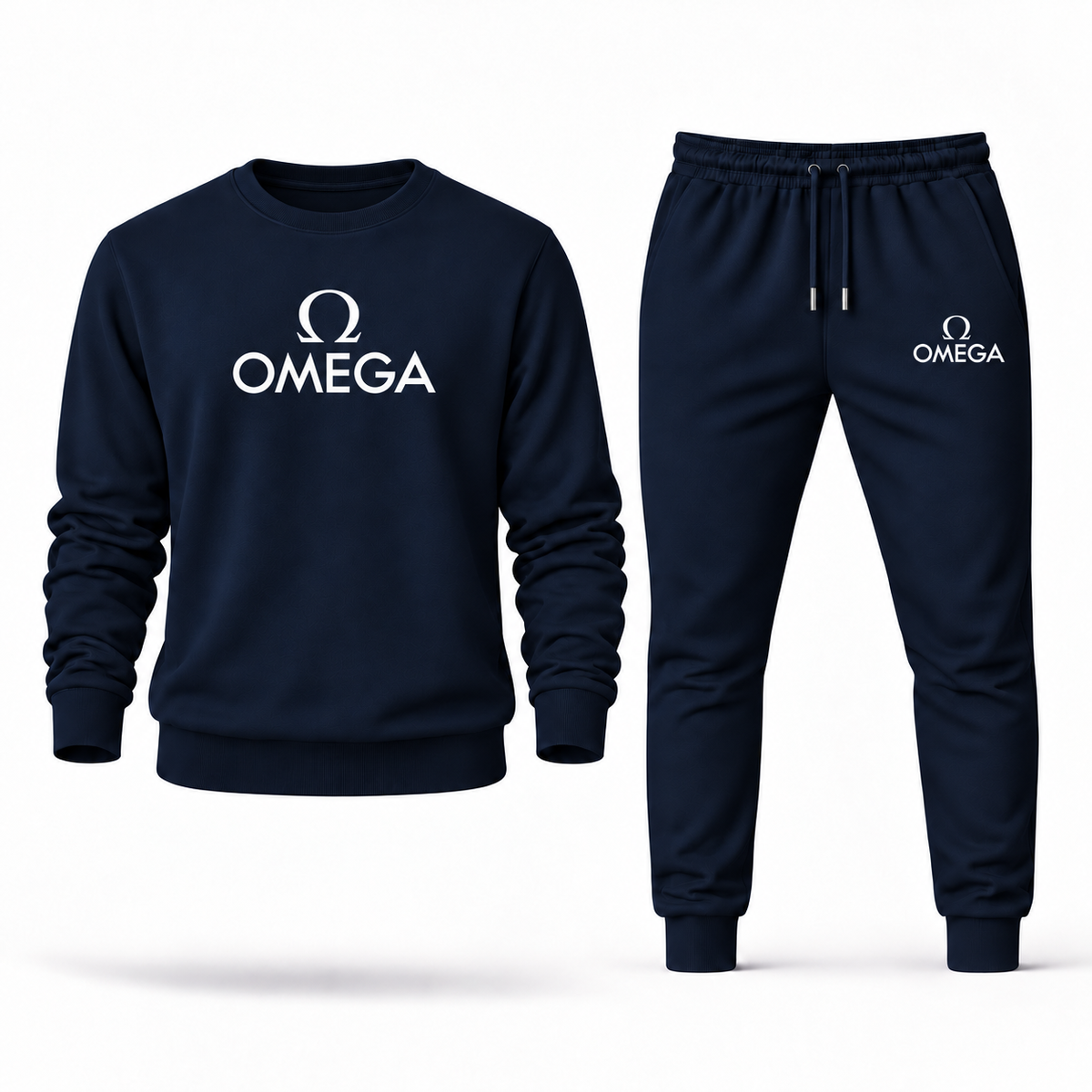 Omega crewneck sweatshirt and jogger set in Navy