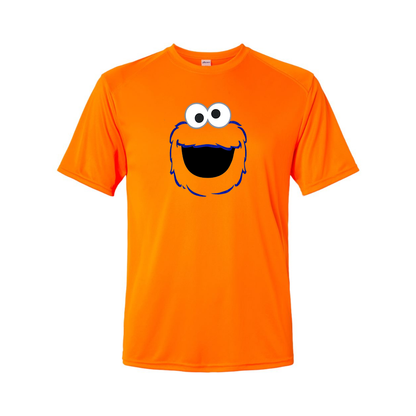 Men's Sesame Street Cookie Monster face Performance T-Shirt