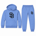 San Diego Padres youth hoodie and jogger set in Carolina Blue