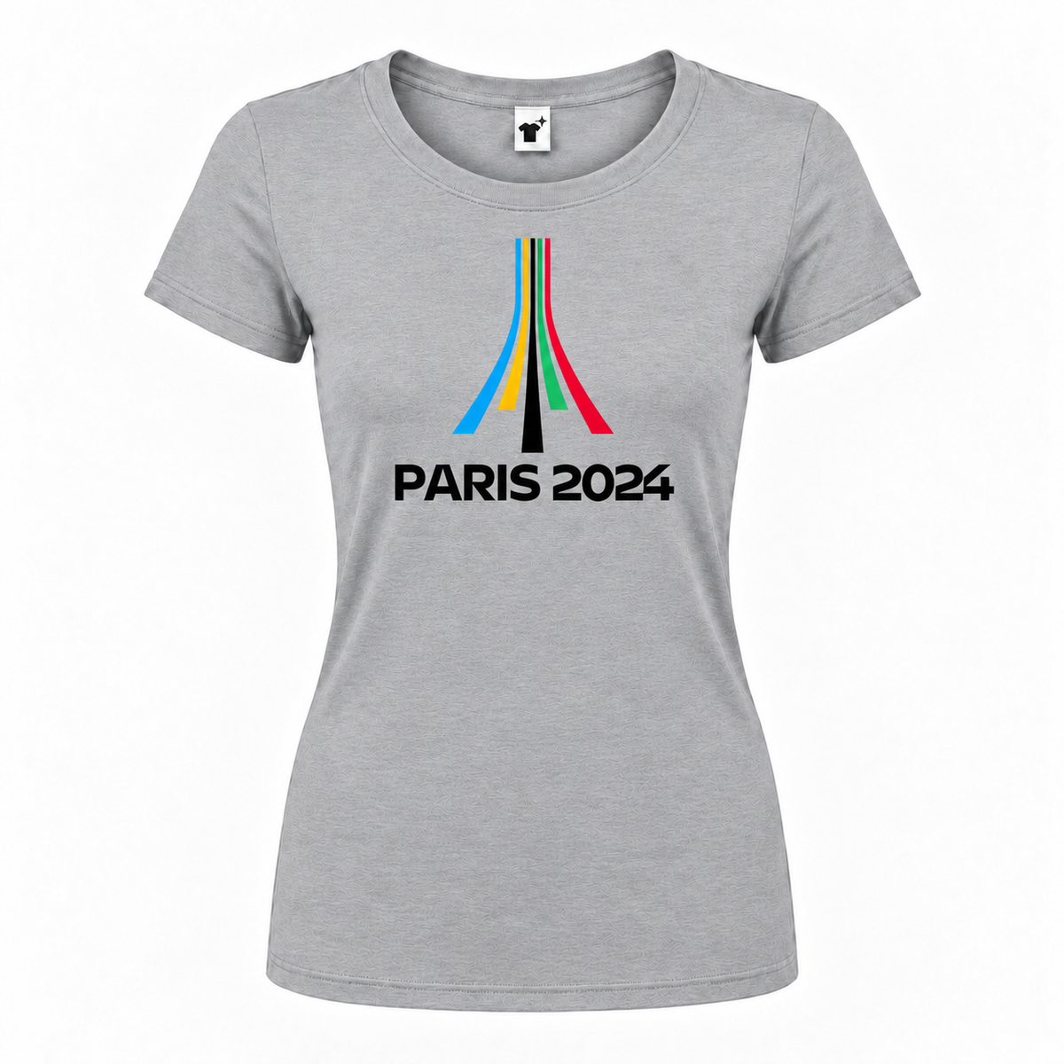 Women's Paris 2024 Olympics Round Neck T-Shirt, Gray