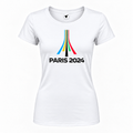 Women's Paris 2024 Olympics Round Neck T-Shirt, White