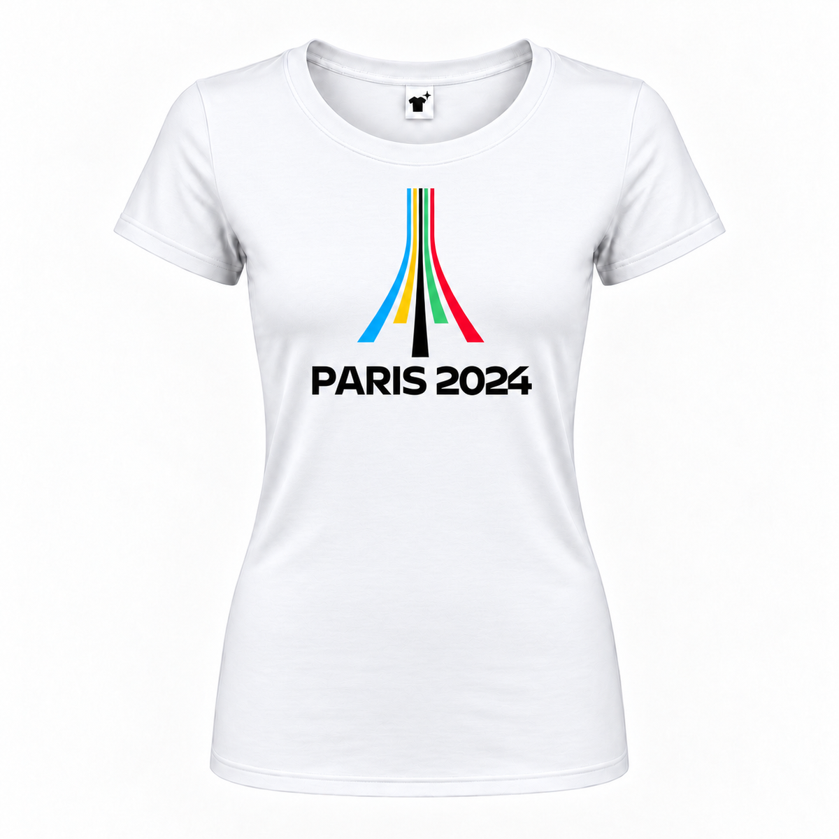 Women's Paris 2024 Olympics Round Neck T-Shirt, White