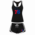 Women's Philadelphia 76ers Tank Top and Shorts Set, Black