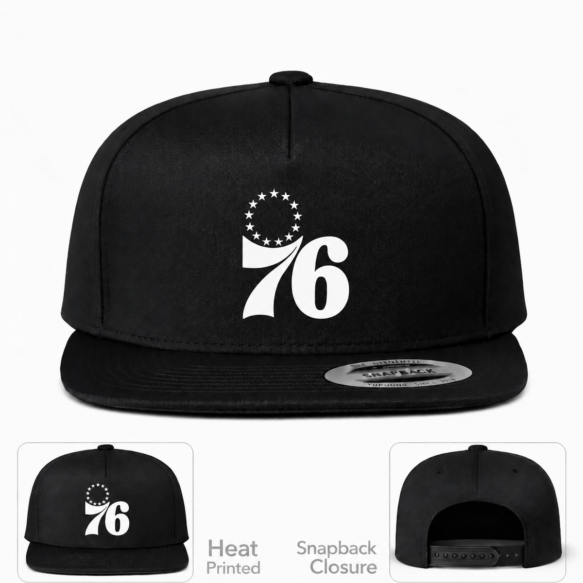 Philadelphia 76ers Snapback Hat - Black