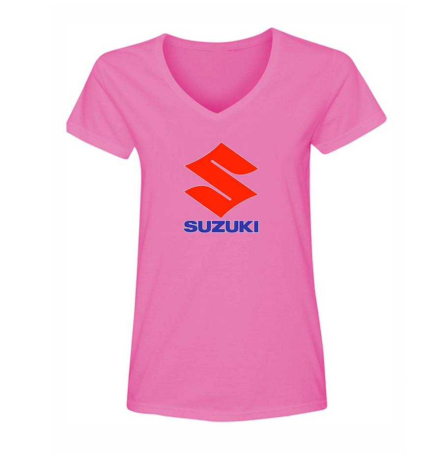 Women's Suzuki Bike Motorcycle V-Neck T-Shirt