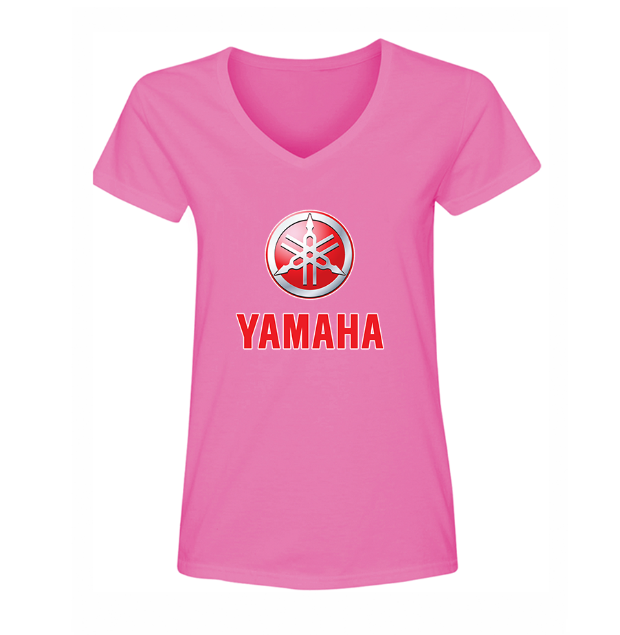 Women's Yamaha Bike Motorcycle V-Neck T-Shirt
