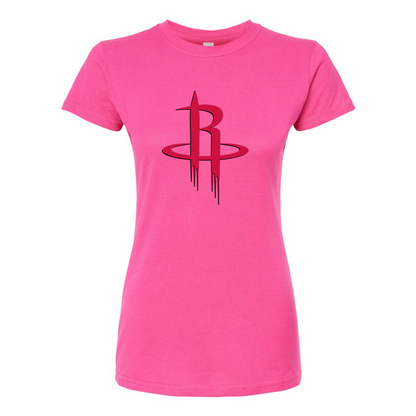 Women's Houston Rockets  Round Neck T-Shirt