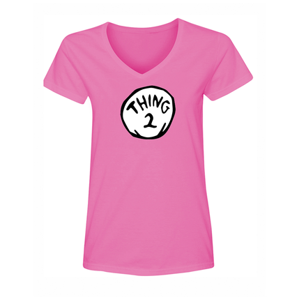 Women's  Dr. Suess Thing 2 V Neck T-Shirt