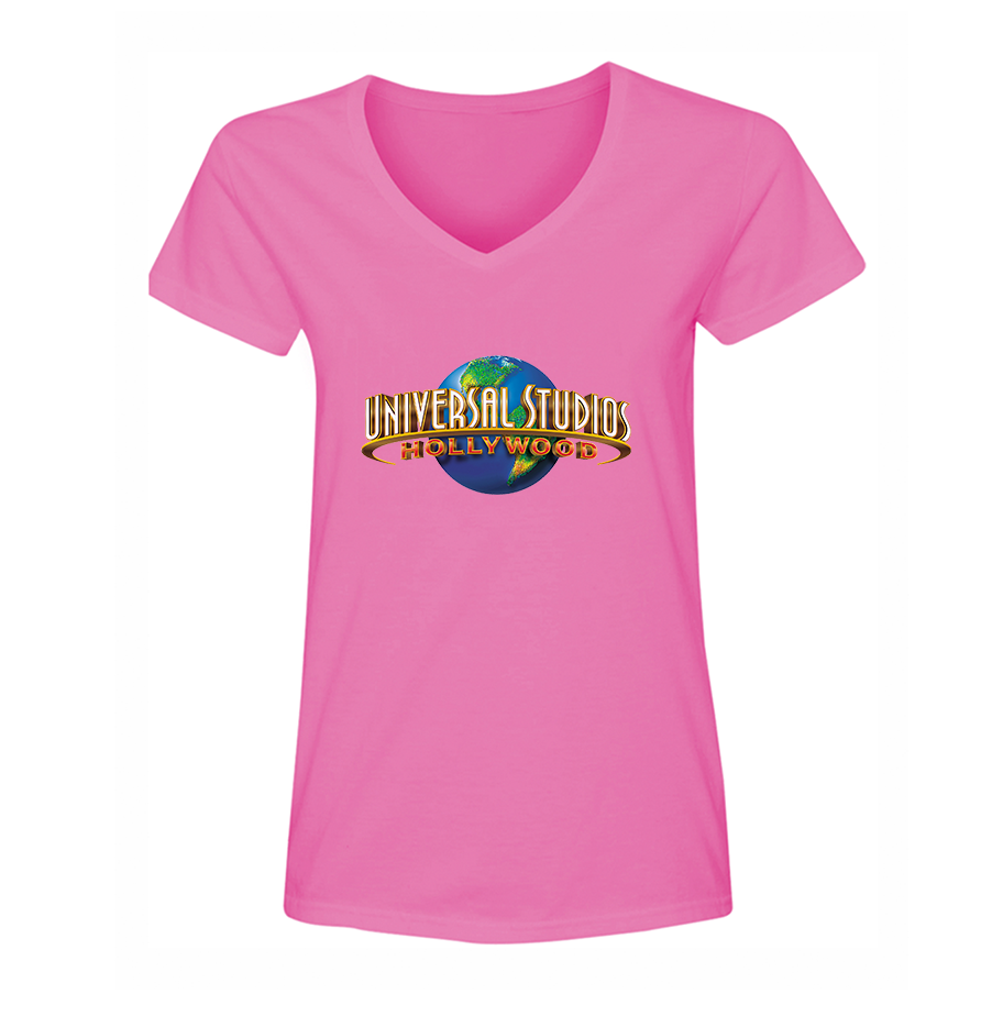 Women's Universal Studio Hollywood V Neck T-Shirt