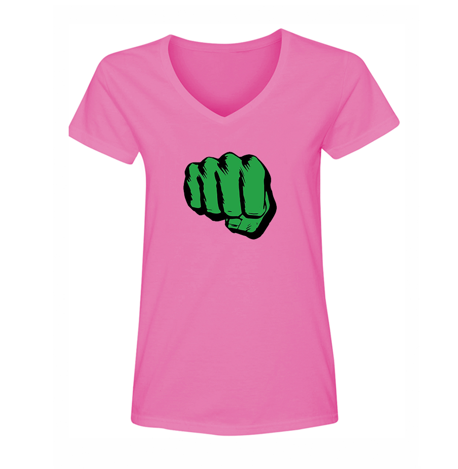 Women's Hulk Punch V Neck T-Shirt