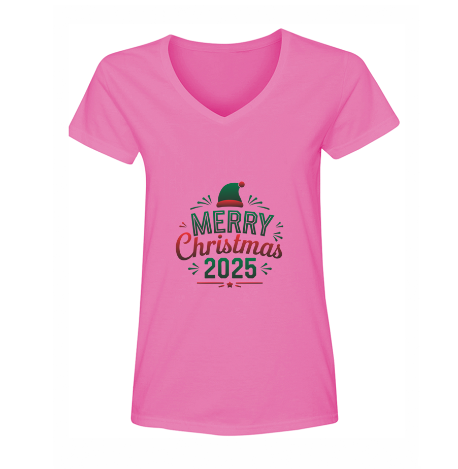 Women's Merry Christmas 2025 Neck T-Shirt