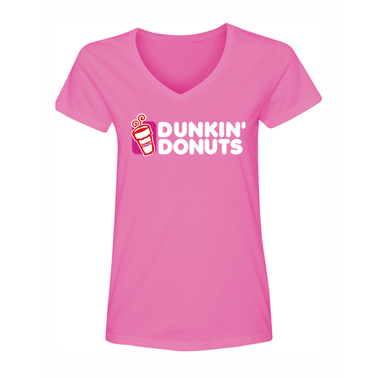 Women's Dunkin Donuts  V Neck T-Shirt