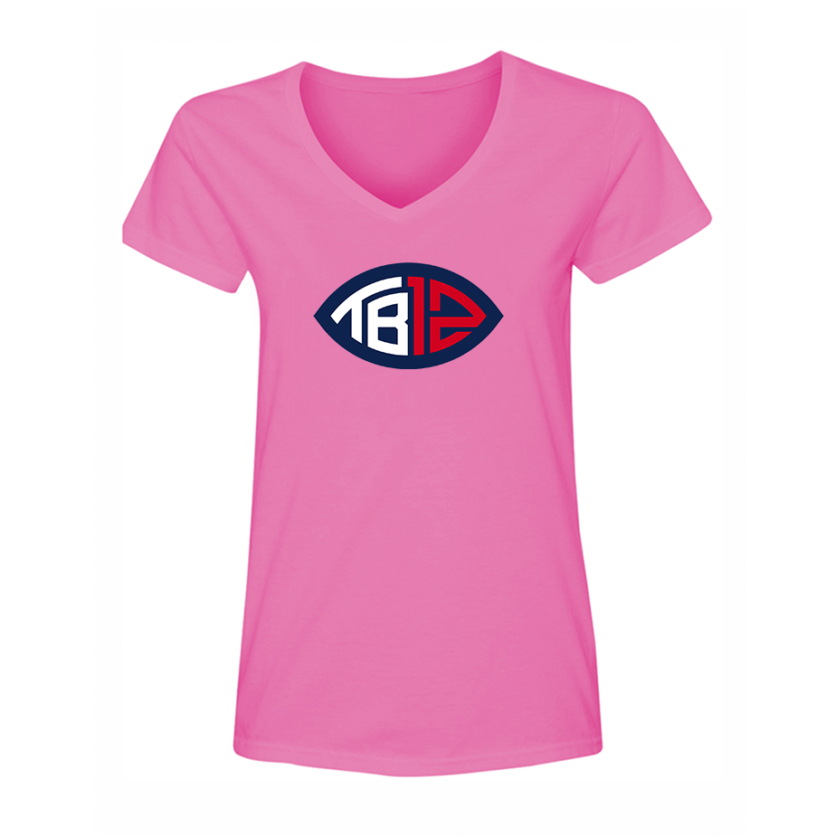 Women's  Tom Brady 12 V Neck T-Shirt