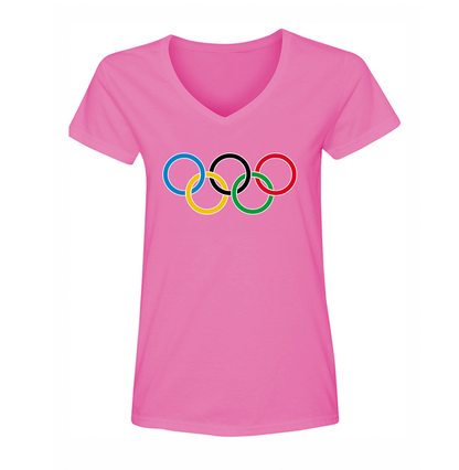 Women's Olympics Rings V-Neck T-Shirt