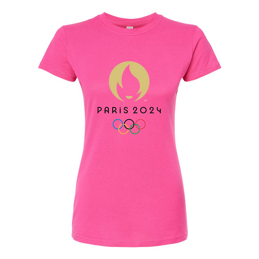 Women's New Olympics 2024 Paris Logo Round Neck T-Shirt