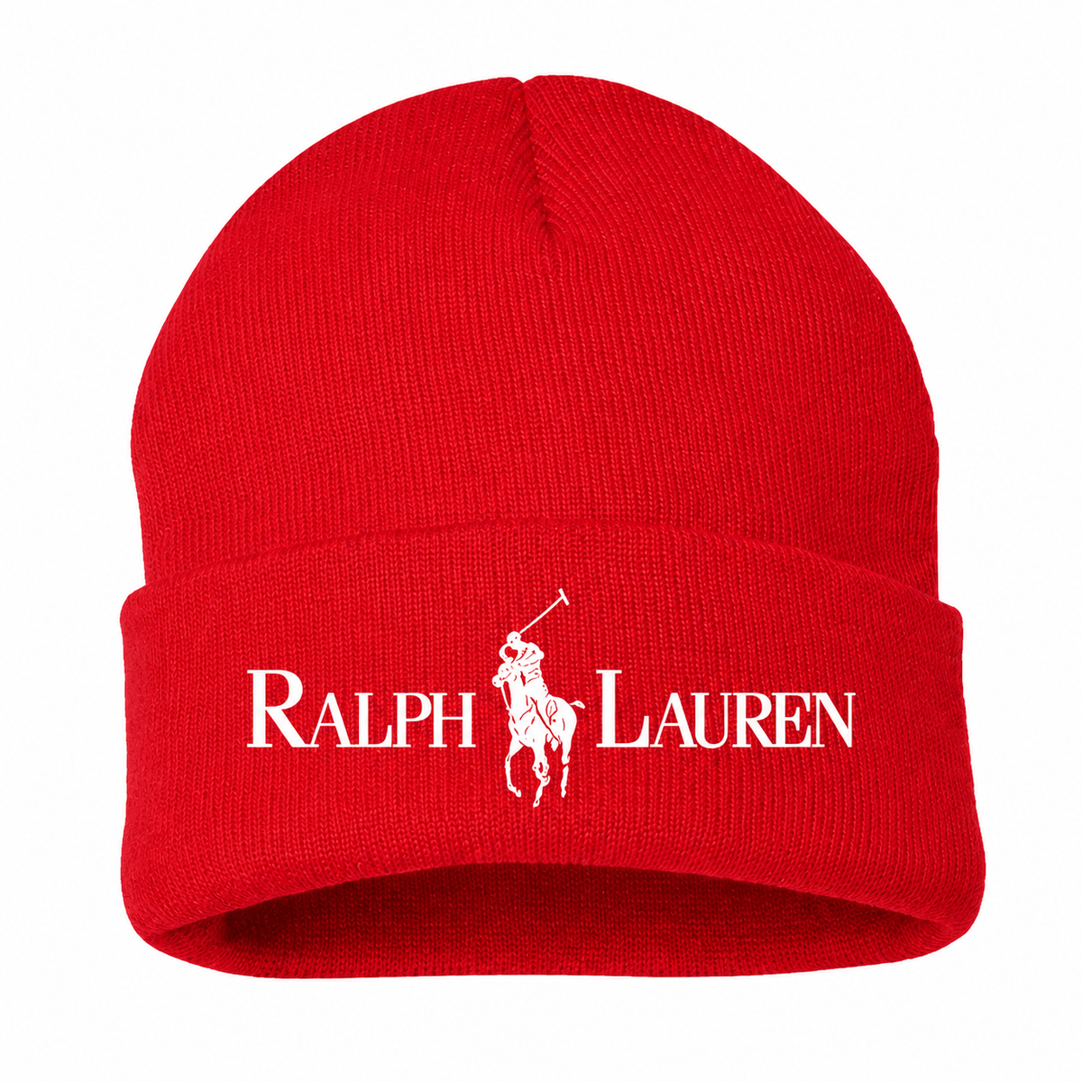 Polo Ralph Lauren white-logo beanie in Red