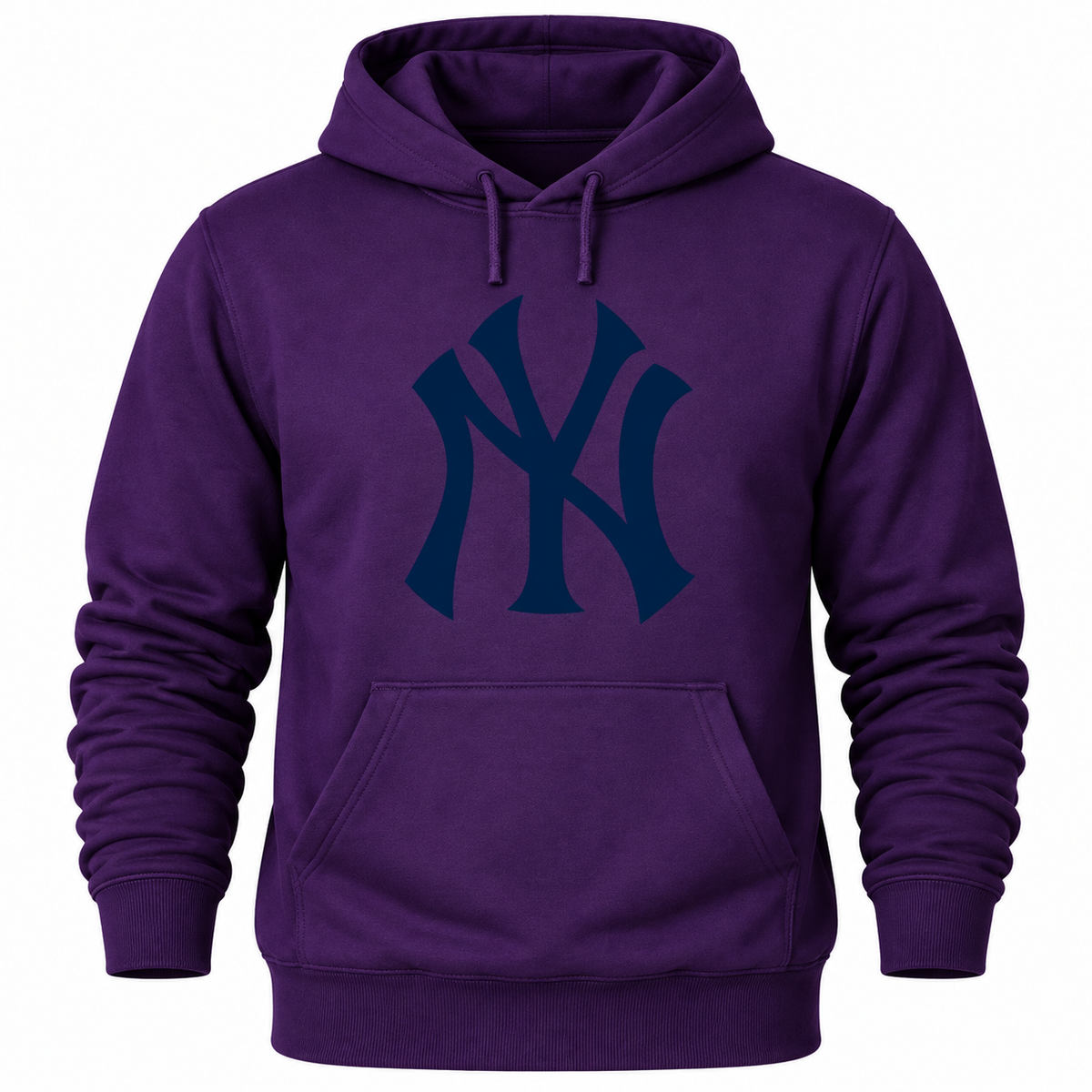 Purple New York Yankees pullover hoodie - front view