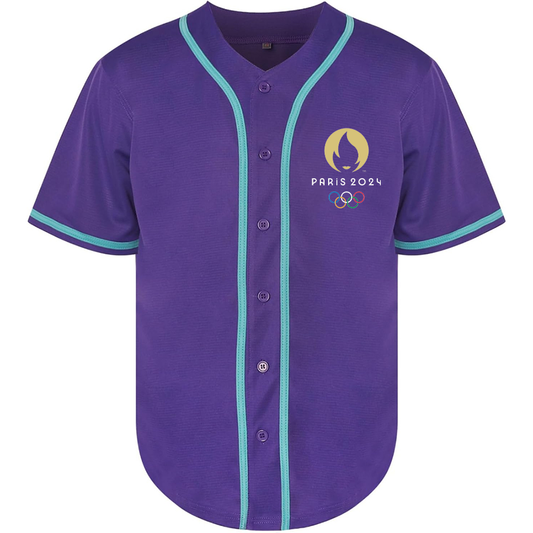 Men's New Olympics 2024 Paris Logo Baseball Jersey