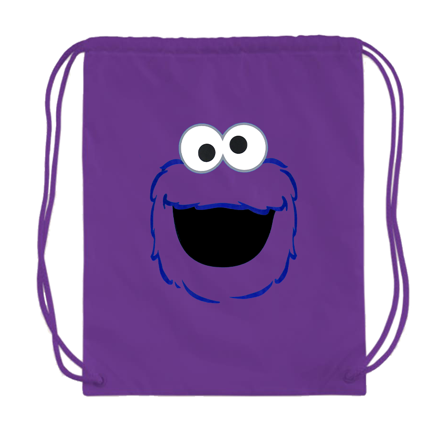 Sesame Street Cookie Monster face Drawstring Bag