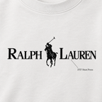 White - DTF Heat Press Detail - Ralph Lauren Crewneck Sweatshirt