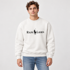 White - Model View - Ralph Lauren Crewneck Sweatshirt