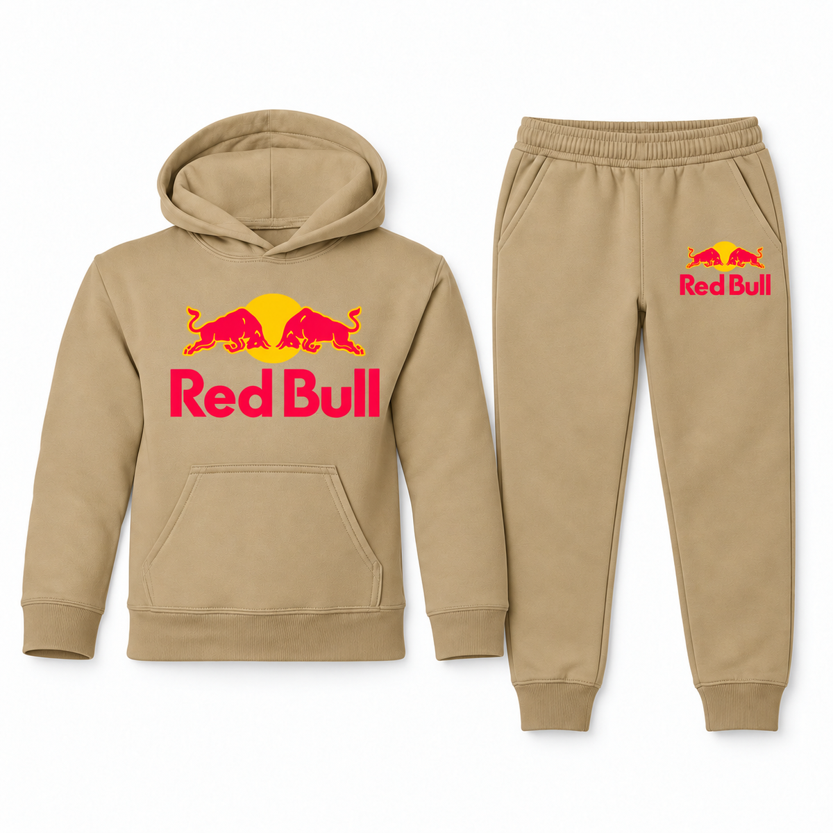 Red Bull youth hoodie and jogger set in Khaki