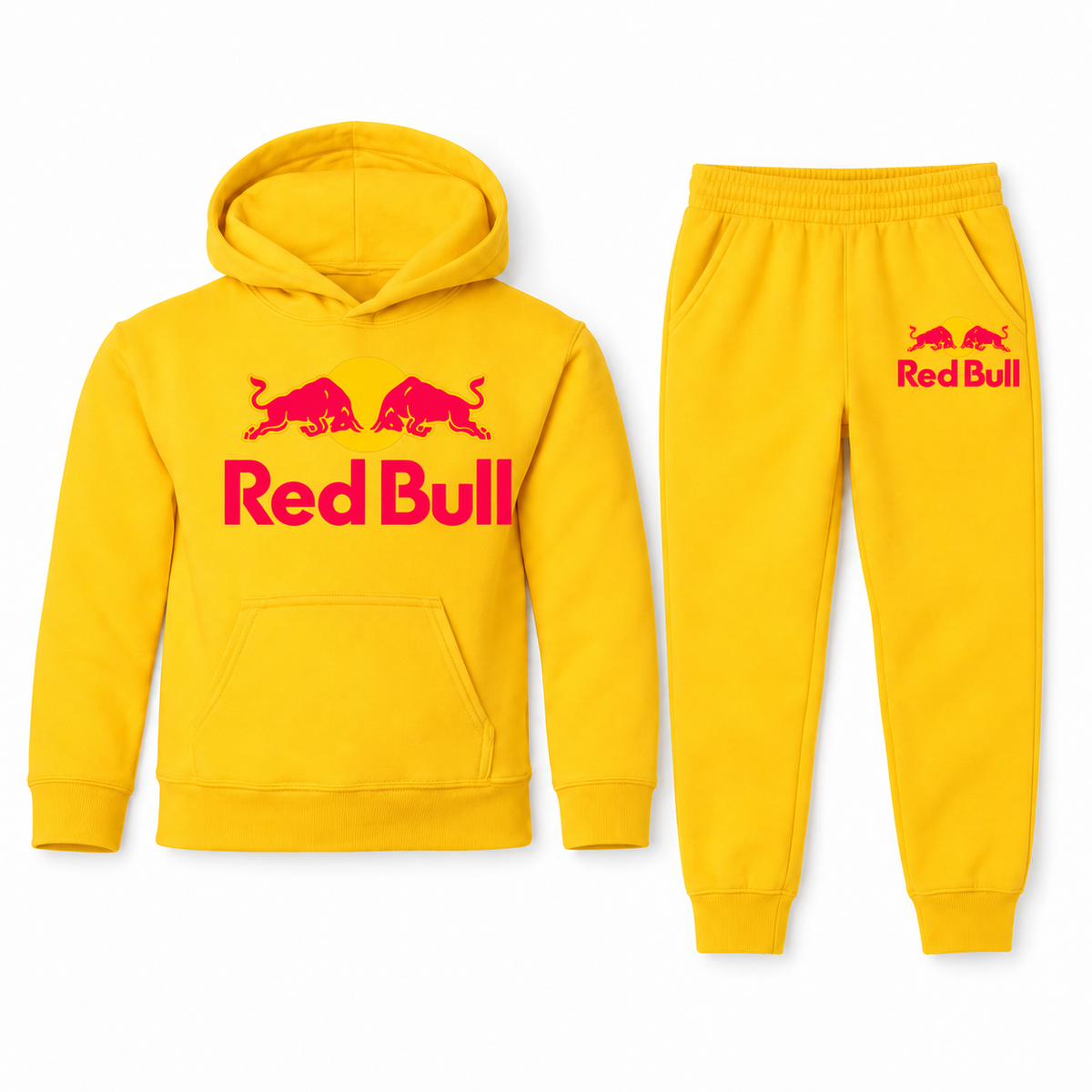 Red Bull youth hoodie and jogger set in Yellow