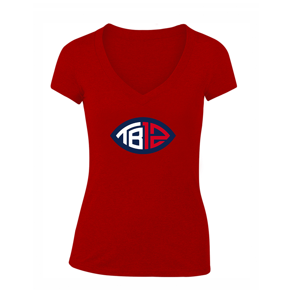 Women's  Tom Brady 12 V Neck T-Shirt